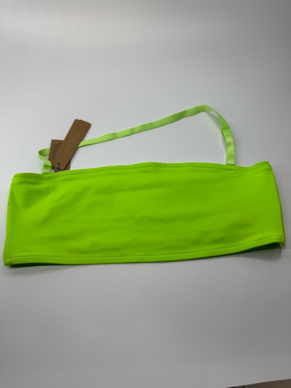 SKIMS Swim Bandeau Bikini Top Neon Green Size Small NWT